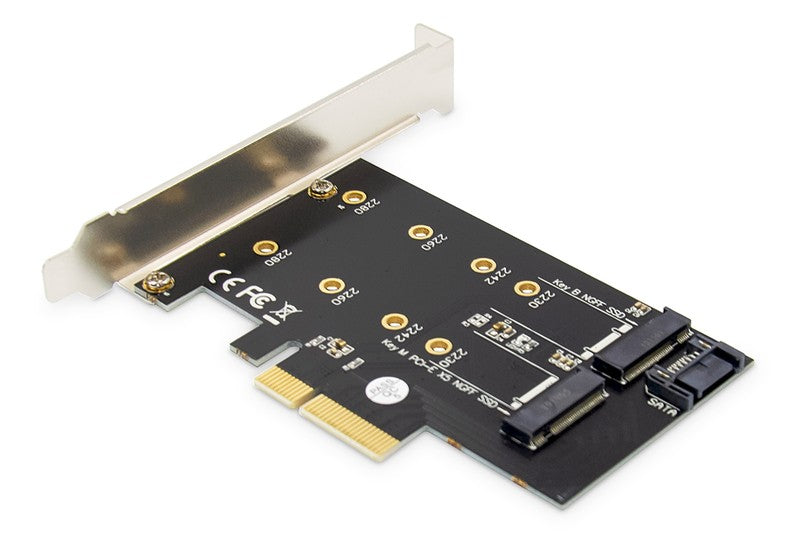 Placă de extensie (controler) M.2 NGFF/NVMe SSD PCIe 3.0 x4 SATA 80, 60, 42, 30 mm