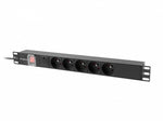 Prelungitor rack PDU 19 inch 1U 16A 5x230V 2m negru C14