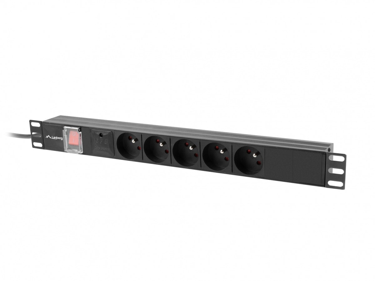 Prelungitor rack PDU 19 inch 1U 16A 5x230V 2m negru C14