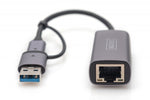 Adaptor de rețea cu fir USB 3.1 Tip C + USB A la 1x RJ45 2.5 Gigabit Ethernet 10/100/1000/2500Mbps