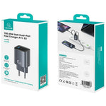 Încărcător de perete cu încărcare rapidă T66 45W CC290 GaN 1xUSB-A 1xUSB-C argintiu