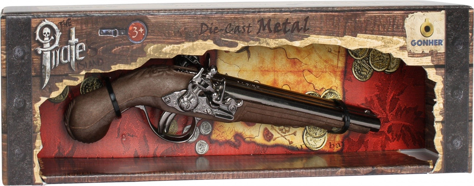 Pistol de pirat metalic