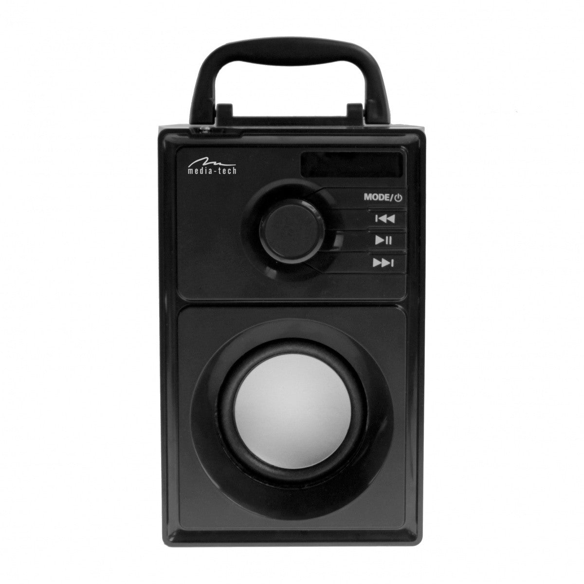 Boxă portabilă BOOMBOX SILVER MT3179 Bluetooth 5.1+EDR/FM/MP3/MicroSD/USB/AUS/Pilot/USB-C/LED/RMS 15W/PMPO 600W