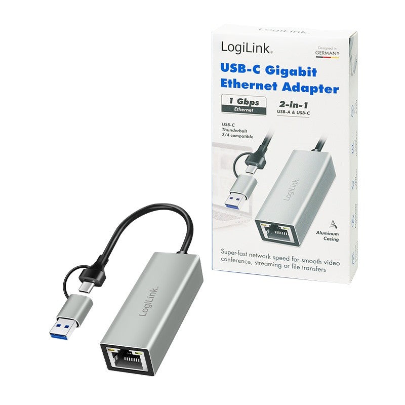 Adaptor USB-C la Gigabit Ethernet + USB