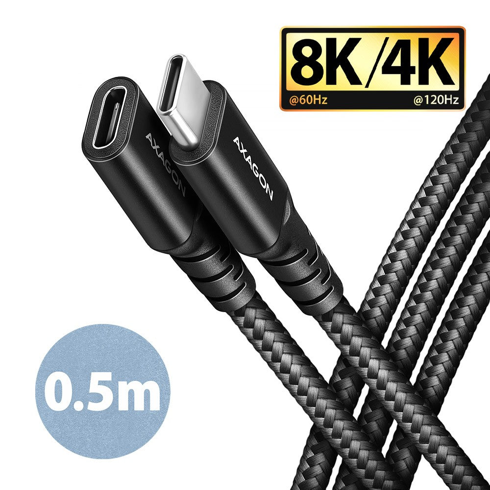 BUCM32-CF05AB Gen2 USB-C - Cablu prelungitor USB-C 0.5m, 5A, 20Gbps, PD 240W, împletit, negru