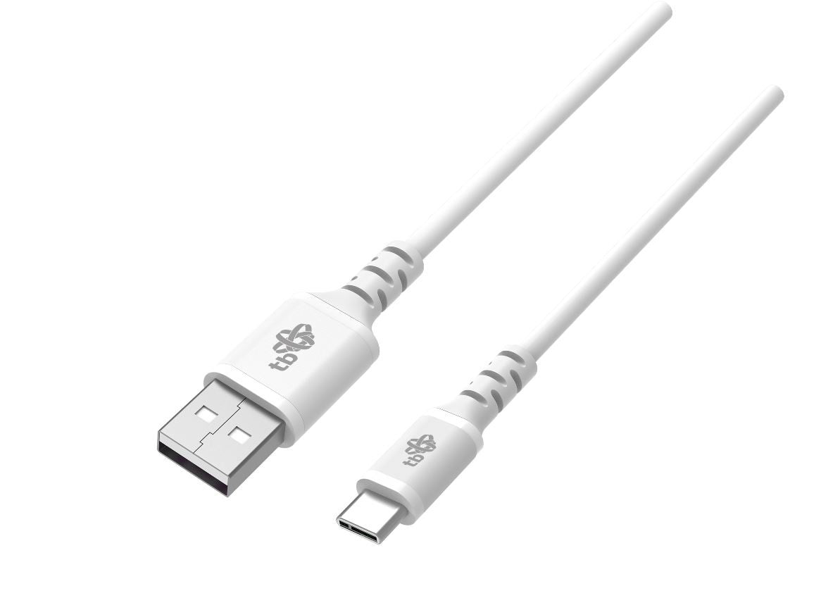 Cablu USB-USB C 1m silicon alb cu încărcare rapidă