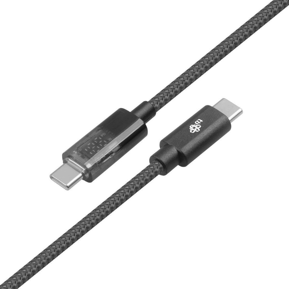 Cablu USB C - USB C 1m cu indicator LED pentru puterea de încărcare (100W)