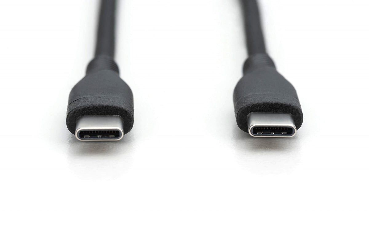 Cablu de conectare USB-C - USB-C din silicon, USB 2.0 60W, 0.5m Negru