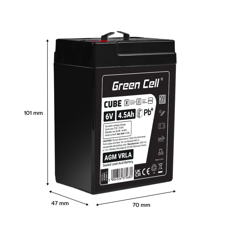 Baterie AGM VRLA 6V 4.5Ah IP54