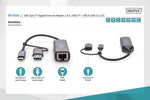 Adaptor de rețea cu fir USB 3.1 Tip C + USB A la 1x RJ45 2.5 Gigabit Ethernet 10/100/1000/2500Mbps