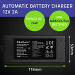 Încărcător de baterii AGM GEL STD | încărcător 12V | 2A | 24W | LED | cablu 1,8 m