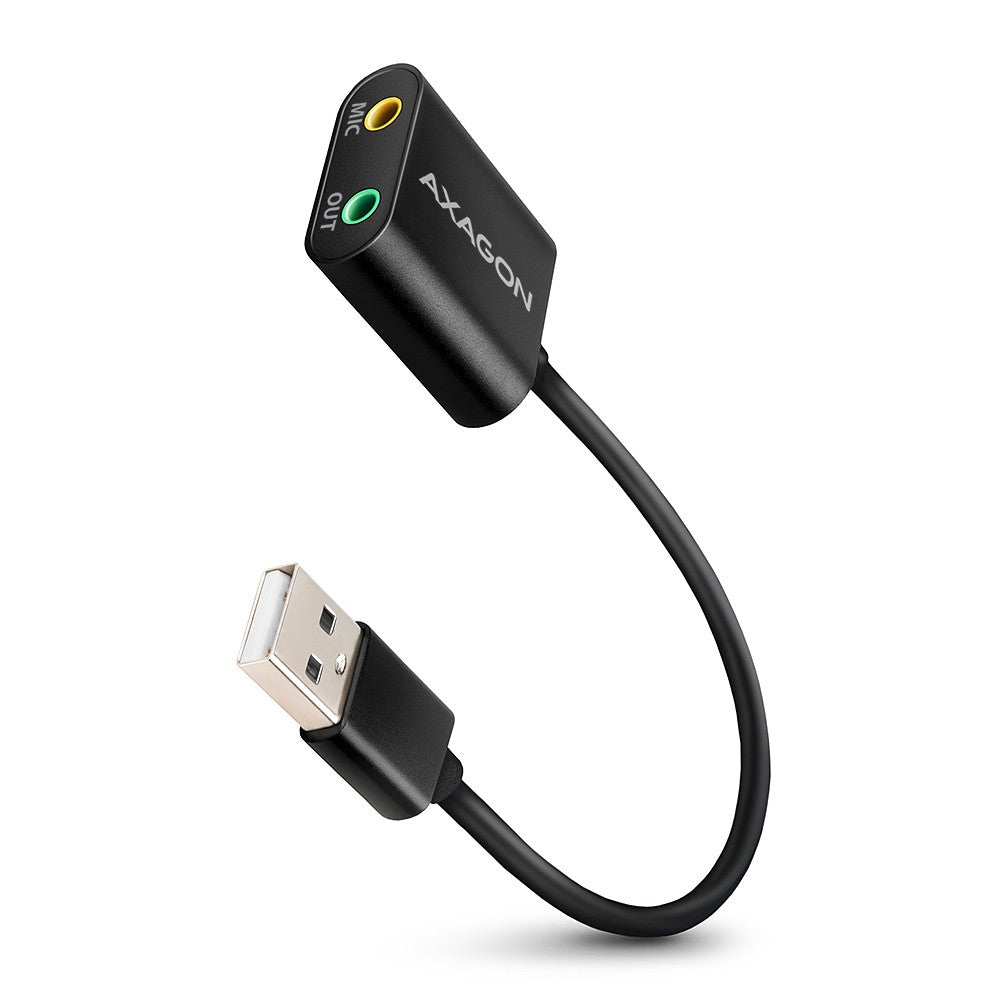 Placă de sunet externă ADA-12 USB 2.0 stereo 48kHz/16 biți, metalică, cablu USB-A de 15 cm