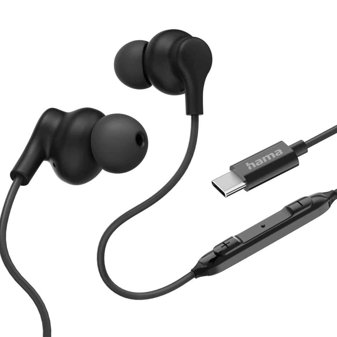 Căști intraauriculare Curly USB-C negre