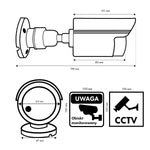 Cameră bullet fictivă, LED-uri IR, IR1800 W alb, 2xAA, ABS