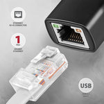 Adaptor Gigabit Ethernet ADE-AR, USB-A 3.2 Gen 1, instalare automată