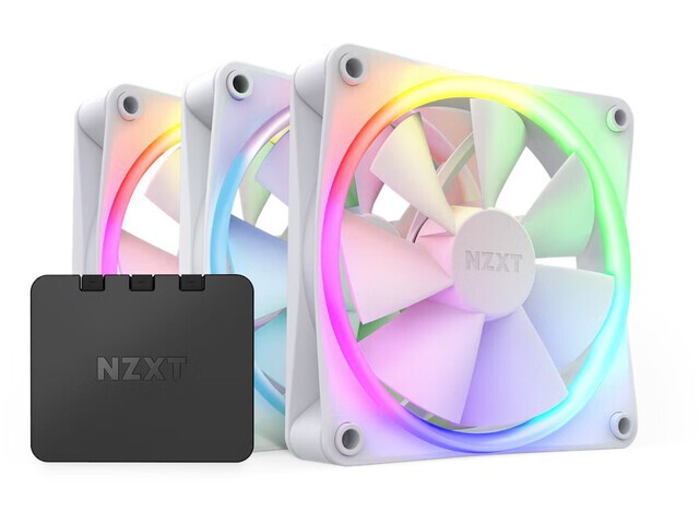 Set controler RGB NZXT F120 cu 3 ventilatoare, alb