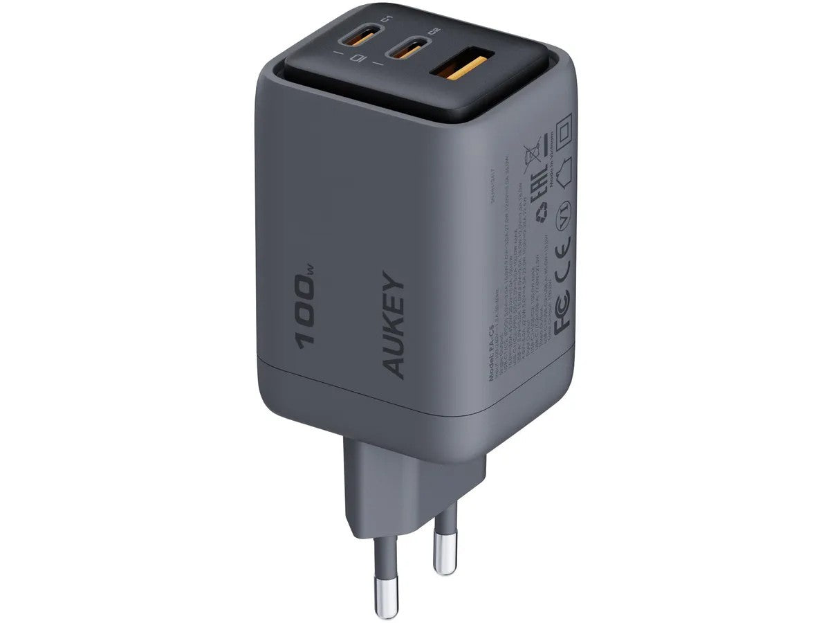 Încărcător de perete PA-C5 3xUSB (2xUSB-C și 1xUSB-A) 100W 5A QC5.0 PD3.0 AFC PPS FCP SCP