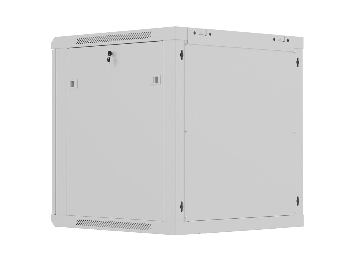 Dulap rack de perete 12U 600x600 cu ușă perforată gri (pachet demontabil)