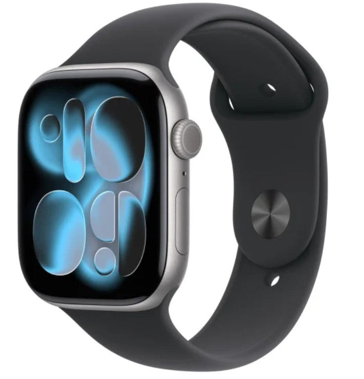 Carcasă din aluminiu gri spațial de 46 mm pentru ceasuri seria 11 GPS, curea sport neagră - mărimea S/M