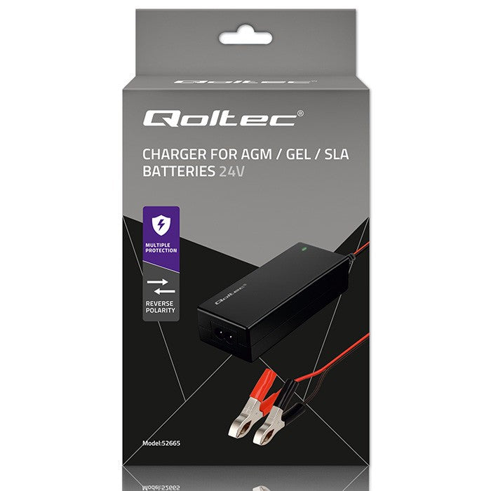Încărcător de baterii AGM GEL STD | încărcător 24V | 2A | 48W | LED | cablu 1,8m