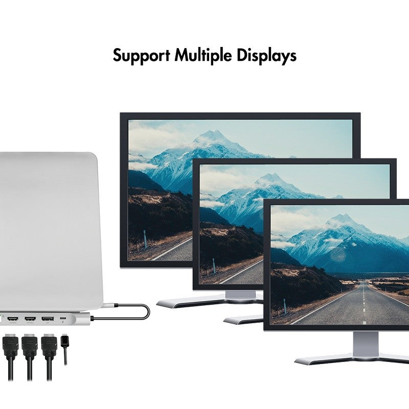 USB 3.2, USB-C, stație de andocare cu 12 porturi, PD