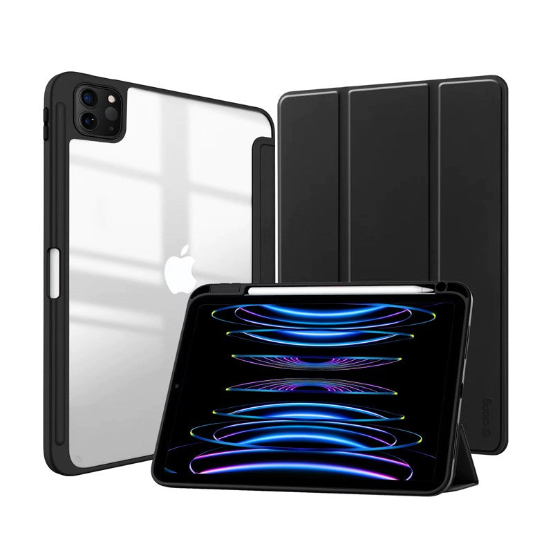 Husă PrimeFolio pentru iPad Air 11 (2026-2024) iPad Air 10.9 (generația a 5-a - a 4-a) iPad Pro 11 (2022-2021) Negru/Transparent