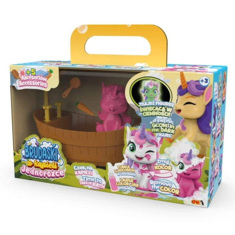 Set de perle pentru baie cu figurine unicorni murdari