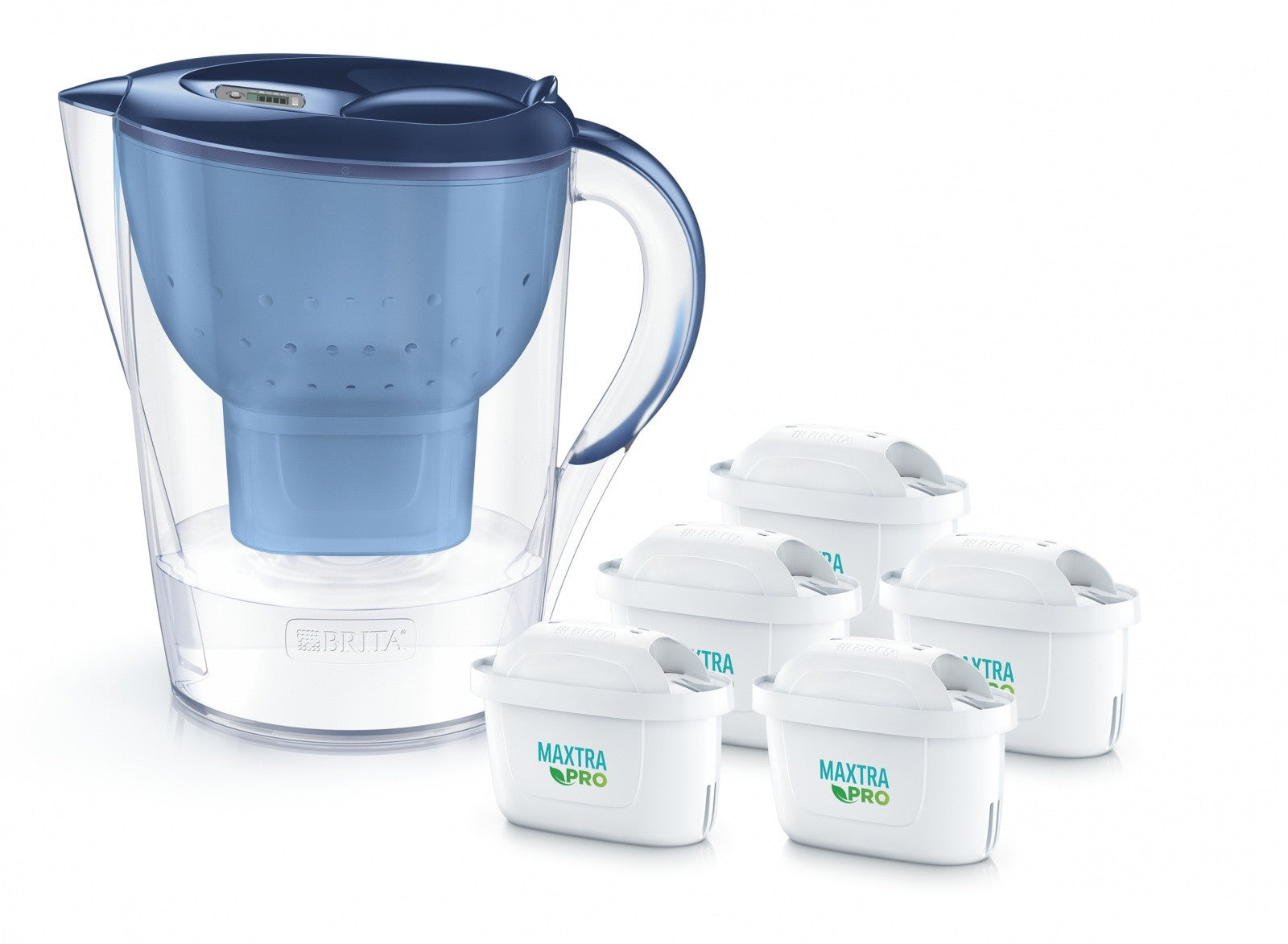 Cană filtrantă Marella XL de 3,5 l + 5 cartușe filtrante MAXTRA PRO Pure Performance, albastre