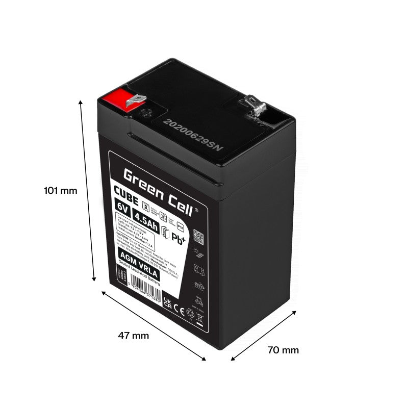 Baterie AGM VRLA 6V 4.5Ah IP54