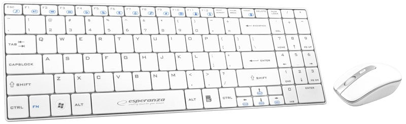SET TASTATURĂ WIRELESS SLIM + MOUSE 2.4 GHz EK122W LIBERTY ALB