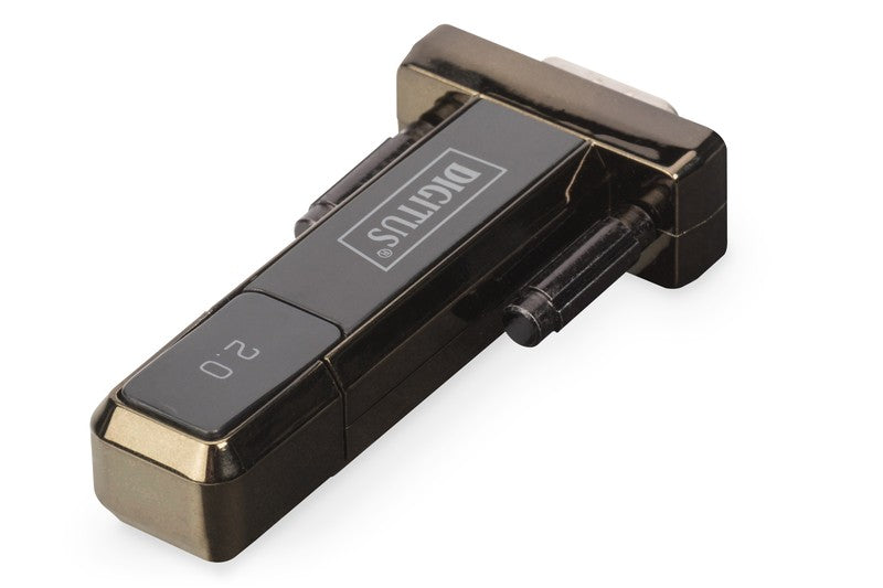Convertor/adaptor USB-A 2.0 mascul la RS232 (DB9) mascul | Chipset Prolific PL2303GT | Montare cu șuruburi | cu cablu suplimentar de 0,8 m