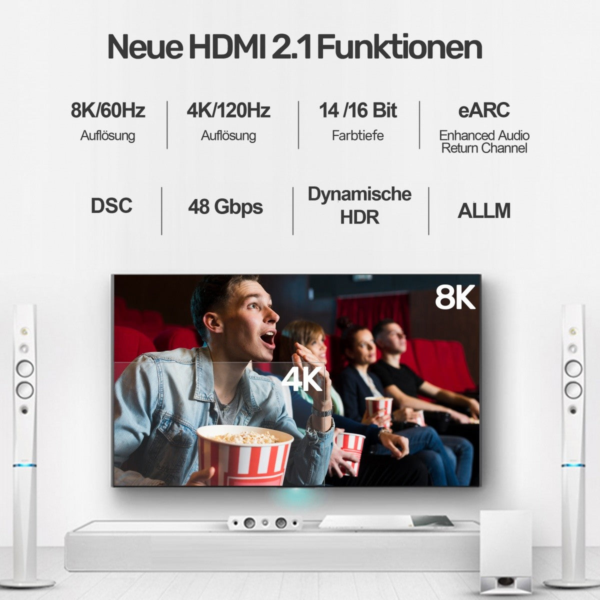 Cablu HDMI M/M 2 m; v2.1; 8K; 120Hz; UHD; C138W