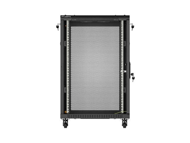 Dulap rack de podea de 19 inch, 18U, 600x800, cu uși perforate (pachet detașat), negru