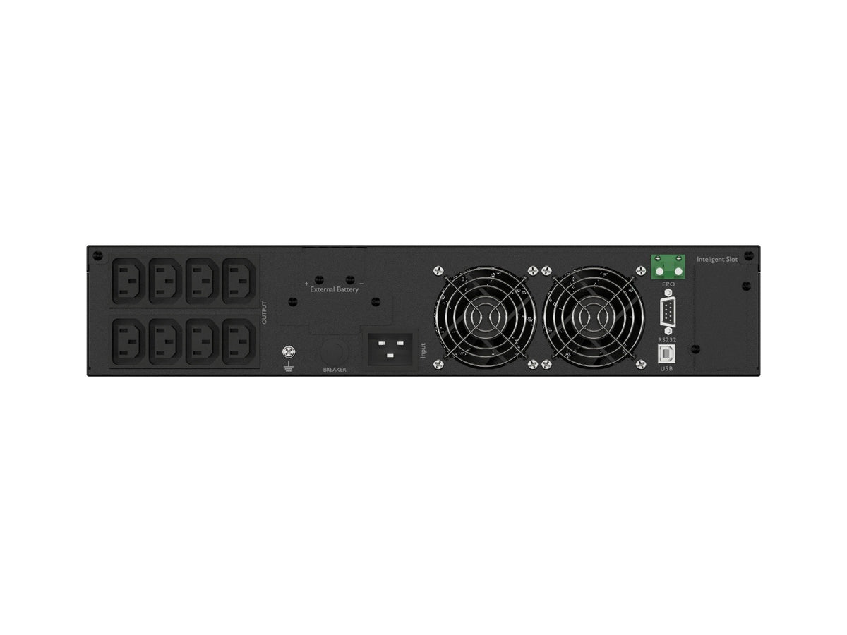 Sursă de alimentare de urgență UPS On-Line rack 2000VA 8xIEC C13 USB-B LCD carcasă metalică FĂRĂ PRAF