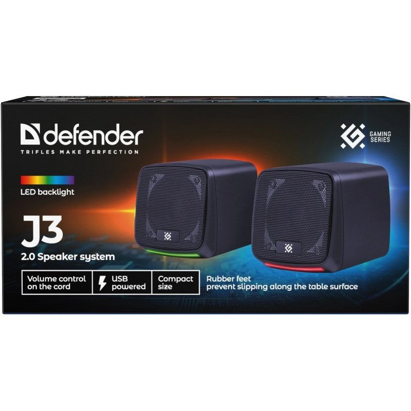 Boxe computer J3 2.0 6W LED USB, negre