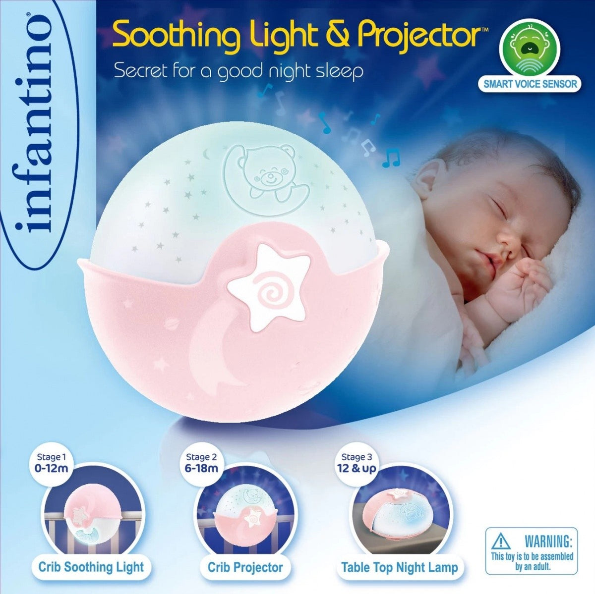 Proiector Infantino 2 în 1 roz