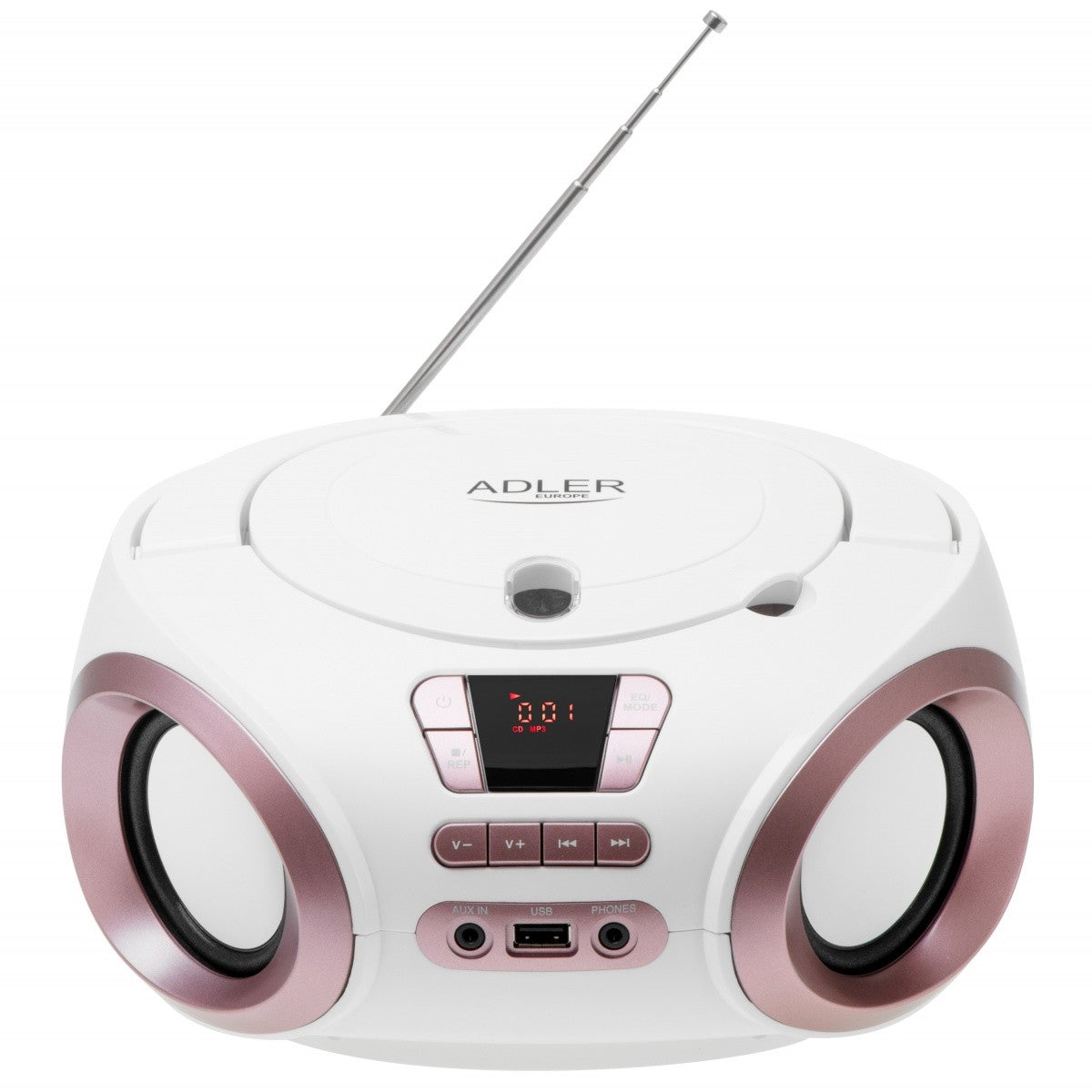 Radio Boombox CD MP3 AD1181 alb-cupru