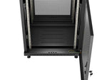 Dulap rack de podea de 19 inch, 18U, 600x800, cu uși perforate (pachet detașat), negru