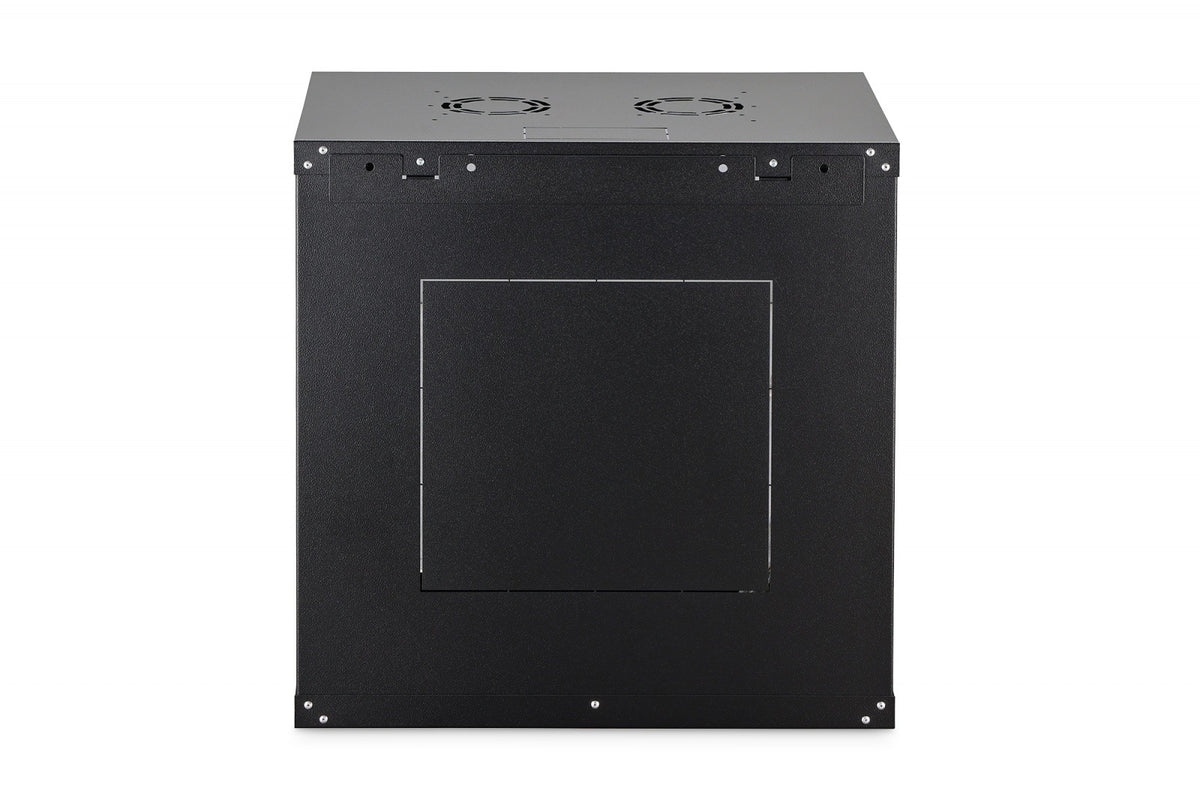 Dulap de rețea dinamic 19" 12U, montat pe perete, 607x600x450mm, ușă de sticlă, negru, neasamblat, 60kg