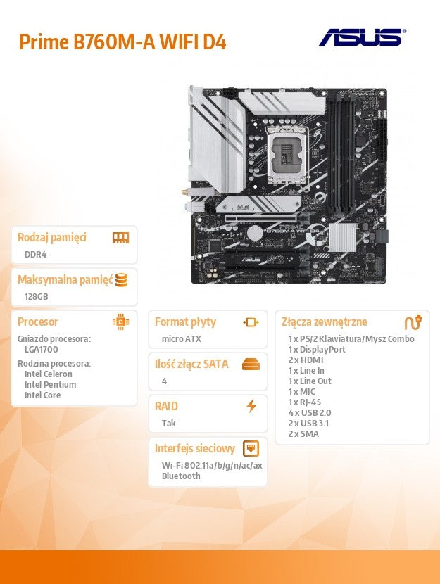 Placă de bază Prime B760M-A WIFI D4 s1700 4DDR4 HDMI mATX