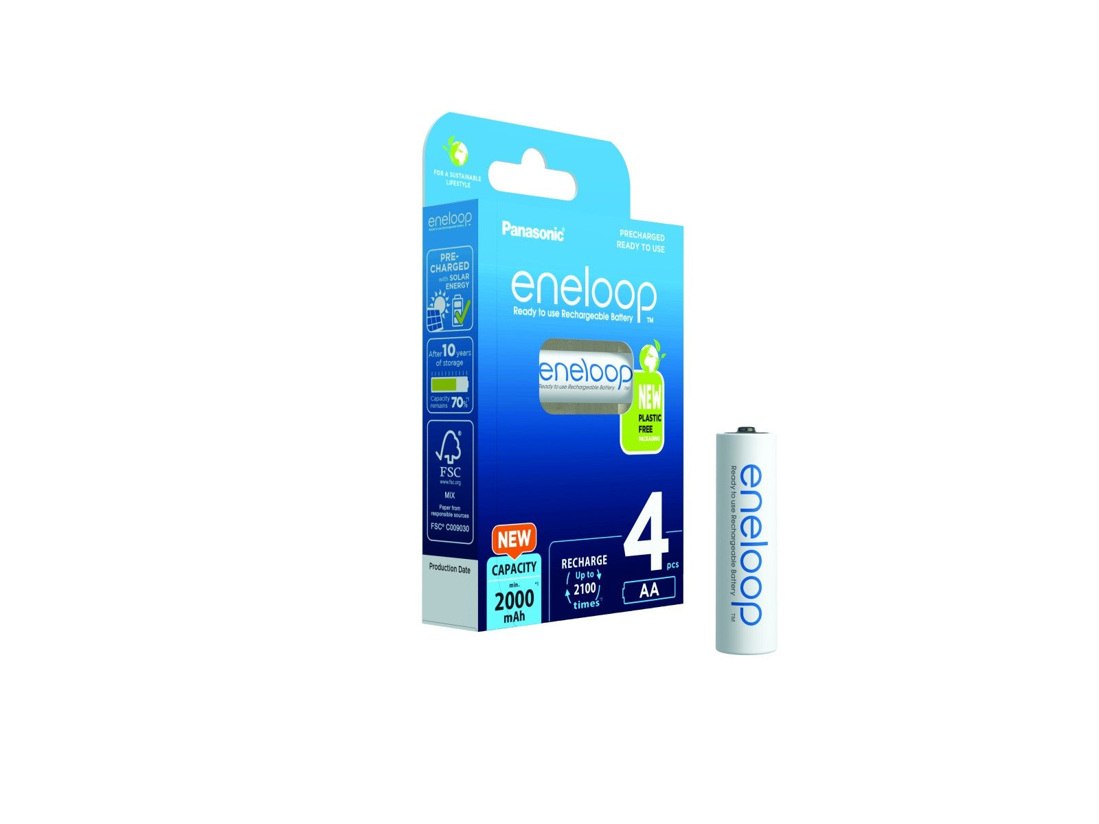 Baterie Eneloop AA 2000 mAh, 4 bucăți