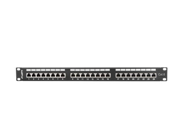 Patch Panel 24 Porturi 1U Cat.6 Negru Ecranat