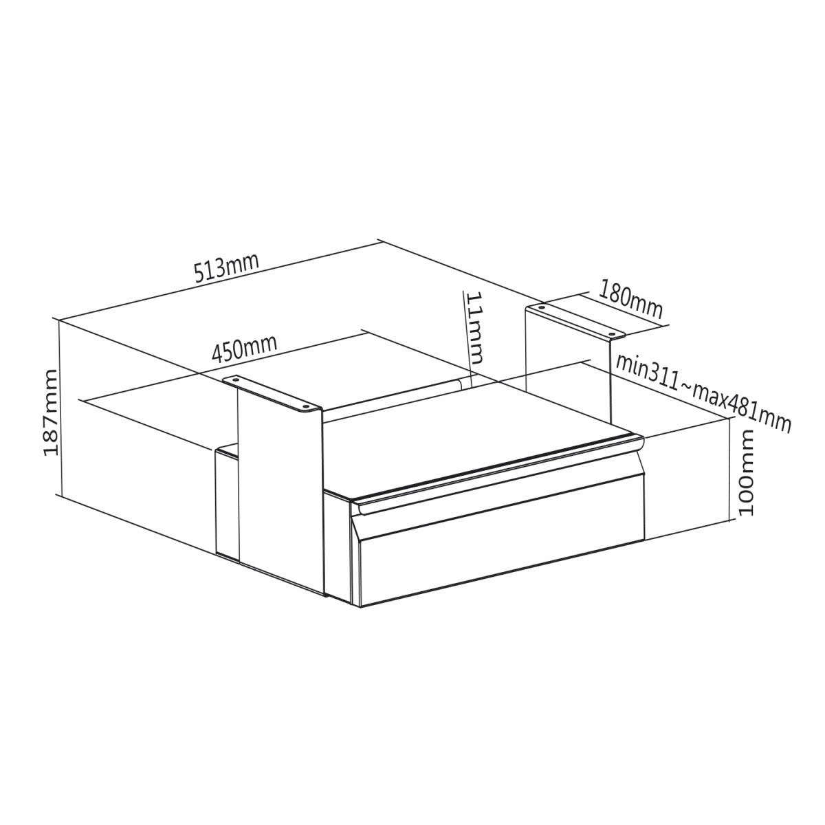 Organizator de sertar sub birou MC-875