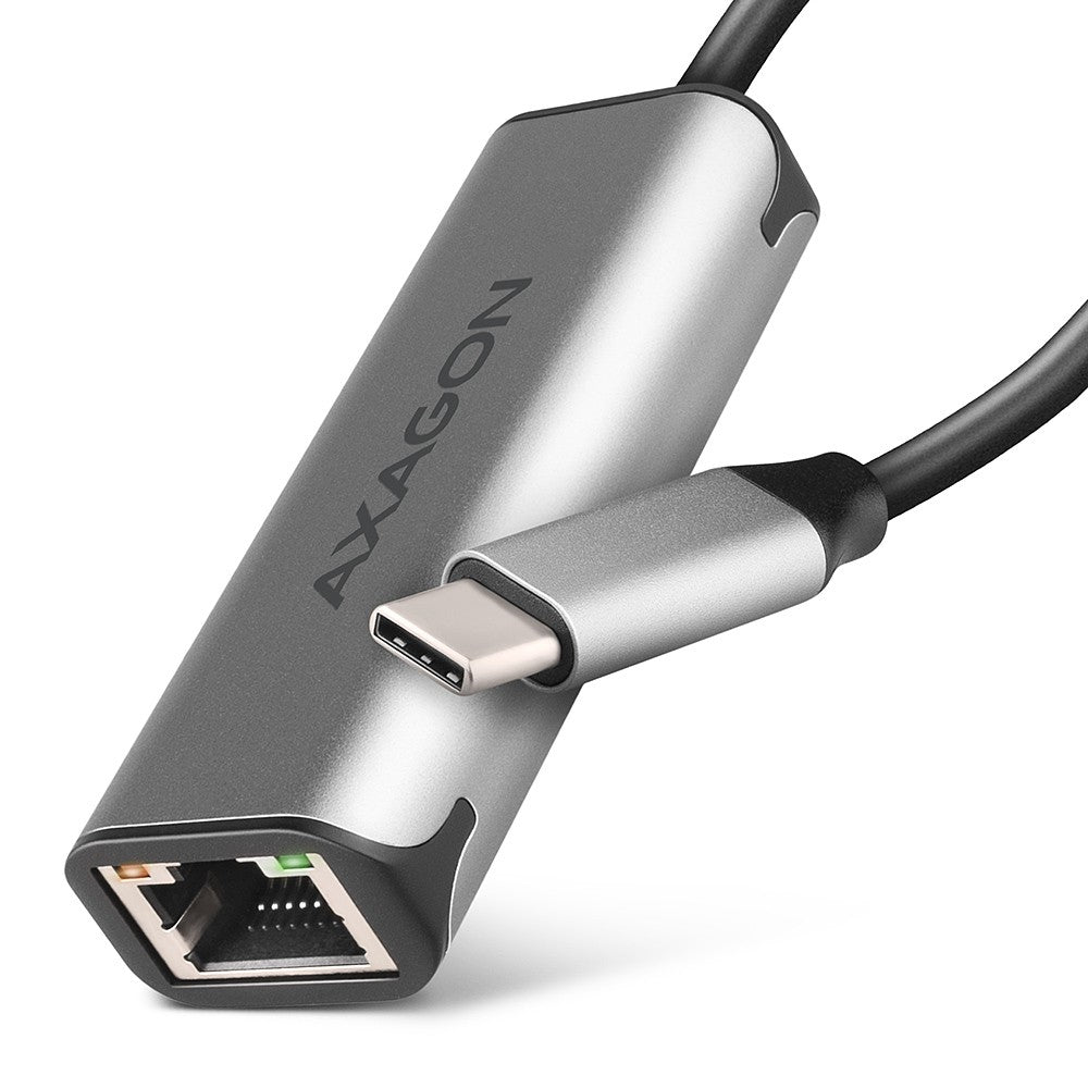 Adaptor de rețea Gigabit Ethernet ADE-25RC 2.5, Realtek 8156, USB-C 3.2 Gen 1, Instalare automată, Gri