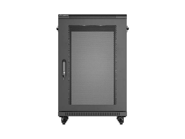 Dulap rack de podea de 19 inch, 18U, 600x800, cu uși perforate (pachet detașat), negru