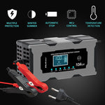 Încărcător cu microprocesor 12V 10A | Redresor cu funcție de reparare pentru baterii AGM GEL LiFePO4 | LCD