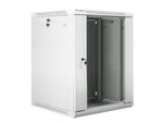 Dulap de instalare montat pe perete 19 inch 15U 600X600mm gri (ușă de sticlă)