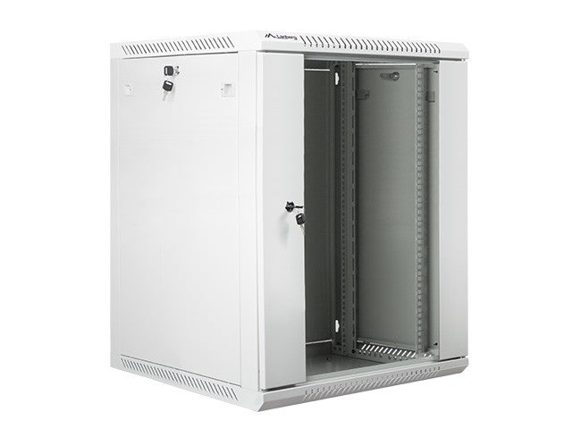 Dulap de instalare montat pe perete 19 inch 15U 600X600mm gri (ușă de sticlă)