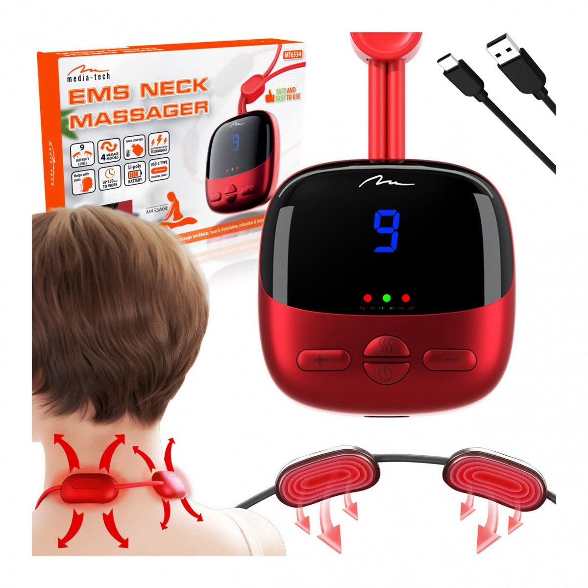 Aparat de masaj pentru gât EMS MT6534