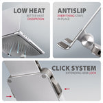Suport laptop din aluminiu STND-LR 10-17,3 inci, unghiuri de înclinare reglabile, rotație la 360 de grade, gri